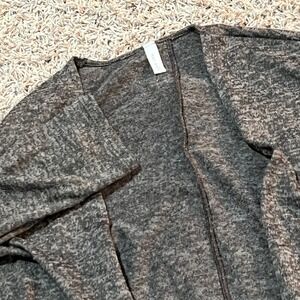 Mai Soli Women's Cardigan Brown Marled Knit Elbow Patch Duster Women's Sz M